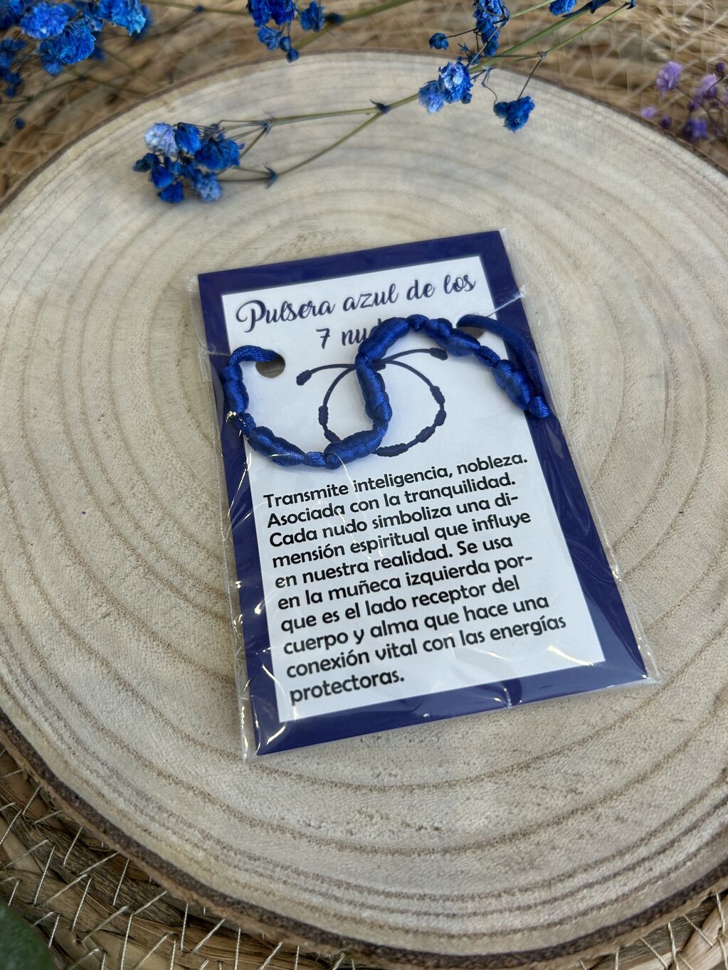 PULSERA AZUL DE LOS 7 NUDOS