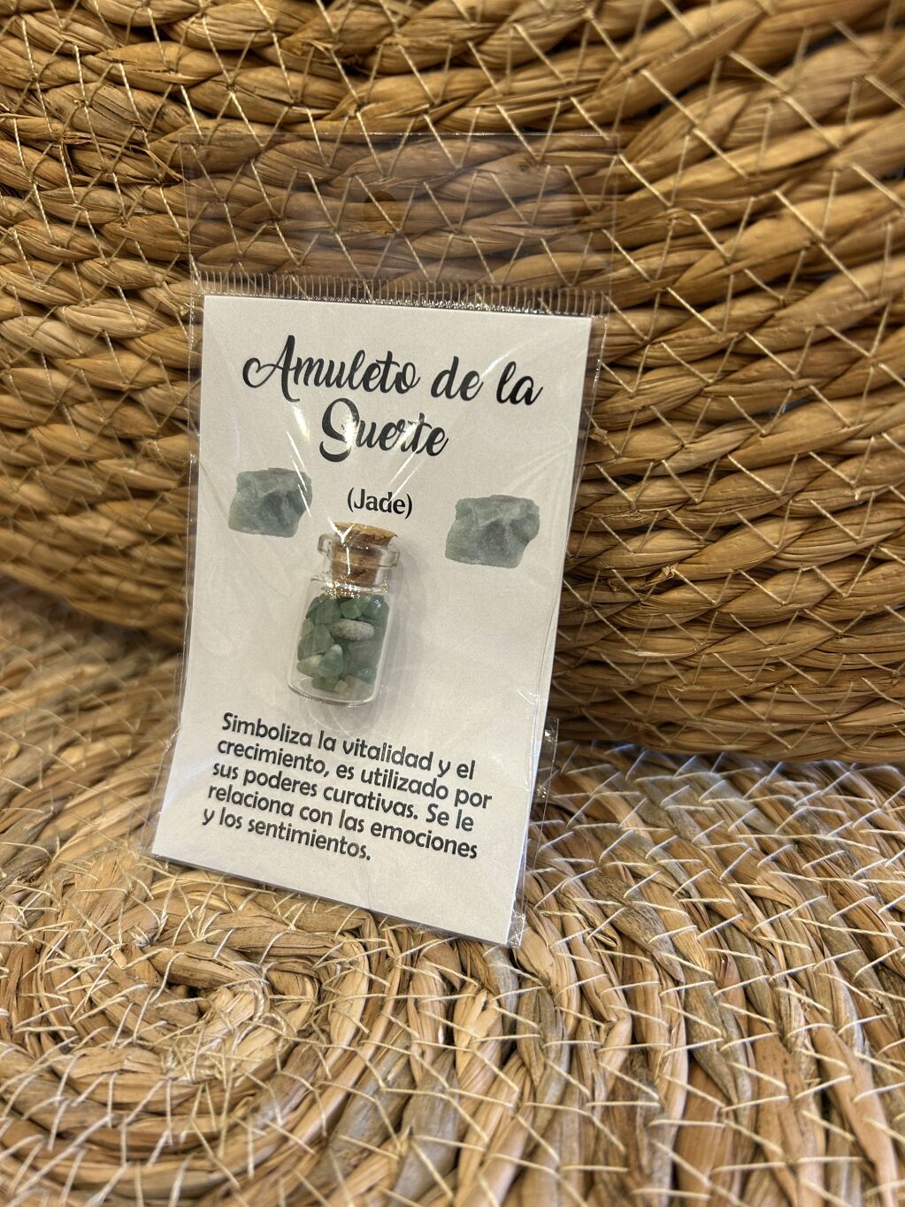 AMULETO DE LA SUERTE - FRASCO DE MINERALES DE JADE (5G)