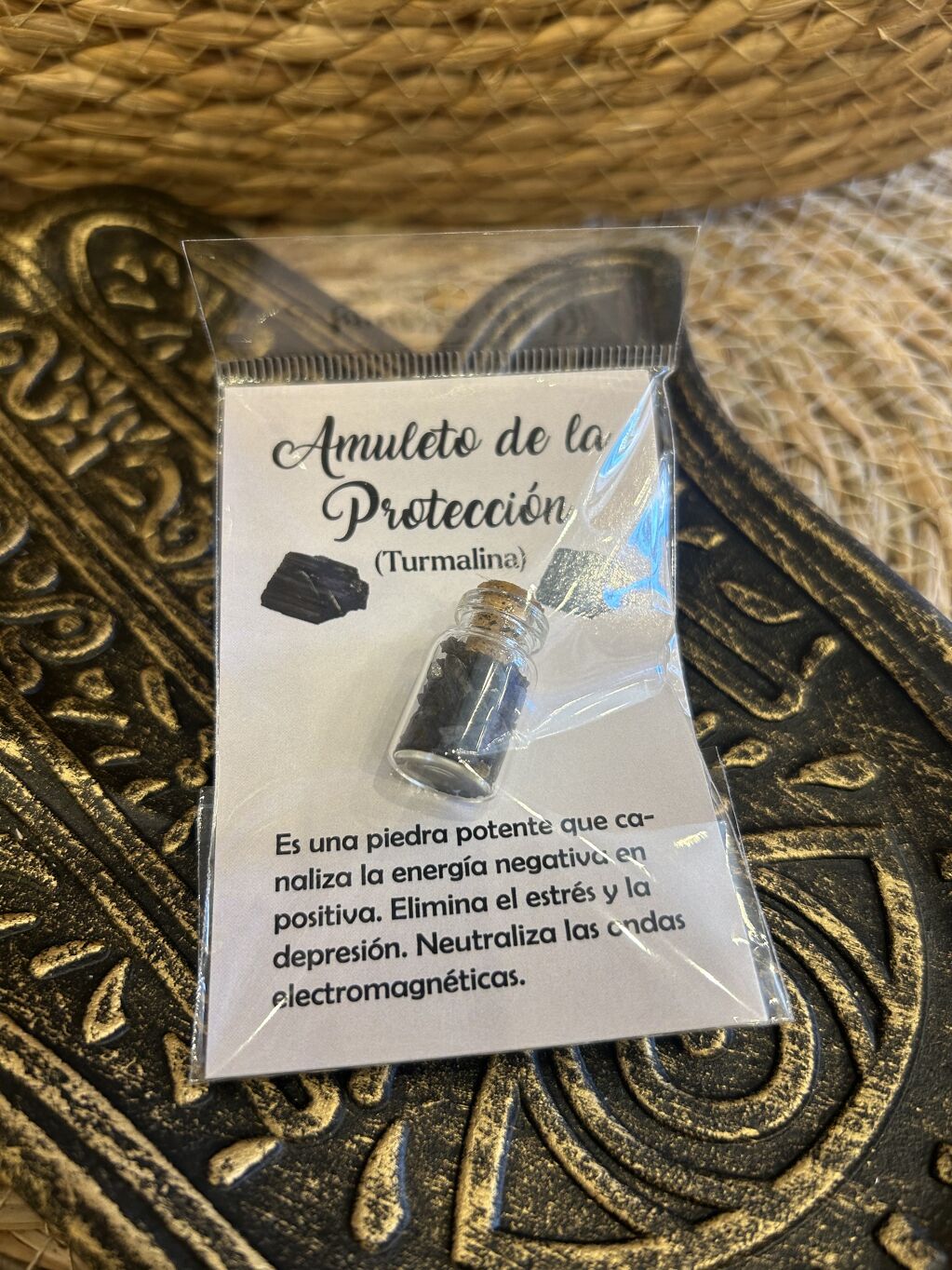 AMULETO DE LA PROTECCIÓN - FRASCO DE MINERALES DE TURMALINA (5G)